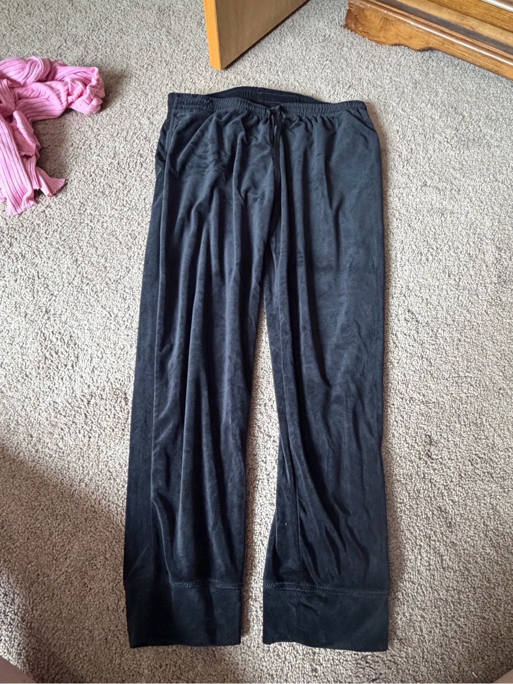 HUE Black Velour Casual Lounge Pants